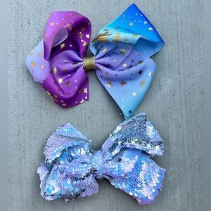 JoJo Siwa Signature Large Hair Bows LOT OF 2 – Mermaid & Flip Sequin
